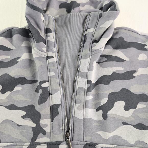 Old Navy Camo Quarter Zip Funnel Neck GorpCore Lounge Men's Large Black/Grey - Picture 2 of 10